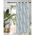 thumbnail image 3 of Leaves Specimens Thermal Insulated Blackout Curtains for Bedroom 45 Length Teal Green Grey White Background Room Darkening Curtain 1 Panel Grommet Window Curtain Drape for Living Room Nursery Room, 3 of 7