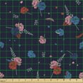 thumbnail image 2 of Ambesonne Navy Blue Fabric by the Yard Upholstery, Various Floral Layout, 1 Yard, Indigo Multicolor, 2 of 5