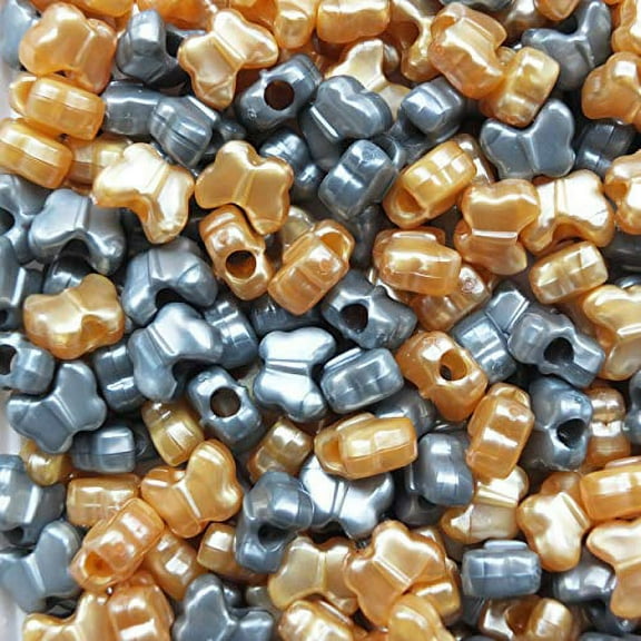 BeadExplosion Butterfly Beads Pearl Silver Gold Mix Large Hole Pony Beads Made in USA