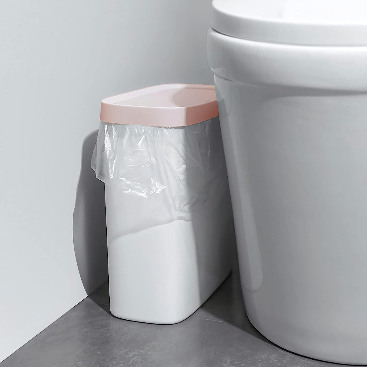 PIKADINGNIS Small Bathroom Trash Can with Lids Kitchen Wastebasket with Press Type Lid for