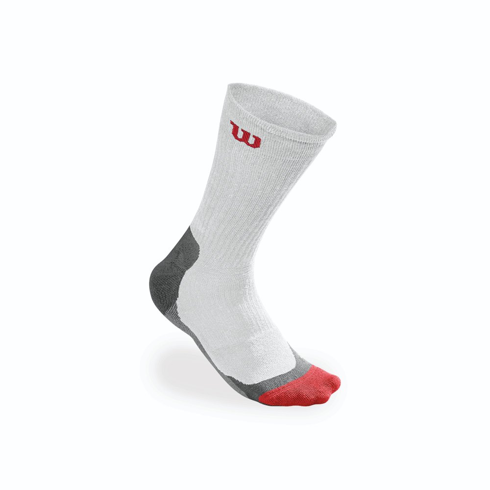 Wilson Wilson Men's HighEnd Crew Tennis Socks, White