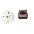 thumbnail image 1 of Reloj De Pared Moderno Y Soporte De Caja De Pañuelos De Madera, Organizador Decorativo Para El Hogar, La Oficina, El Estudio, El Baño, El Coche, Números Grandes, Silencioso, Sin Tictac,, 1 of 8