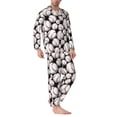 thumbnail image 2 of Salouo Cute Baseball Print Button-Front Long Sleeve Pajama Set for Men, Soft 2Pjs Men's Long Sleeve Sleepwear-XX-Large, 2 of 7