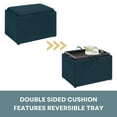 thumbnail image 4 of Convenience Concepts Designs4Comfort Accent Storage Ottoman with Reversible Tray, Dark Blue Fabric, 4 of 10