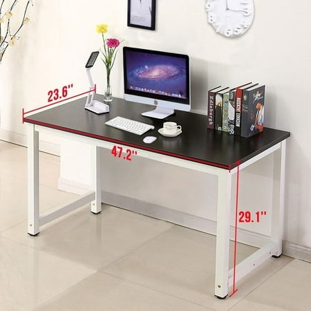 Computer Desk Wood Black Pc Laptop Table Workstation Study Home