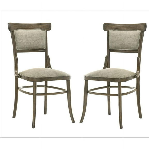 Bistro Set of 2 Vintage Walnut 19" Wide Contemporary Fabric Dining Chair