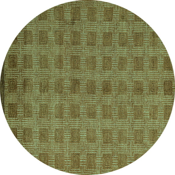 Ahgly Company Indoor Round Abstract Turquoise Blue Modern Area Rugs, 4' Round