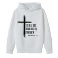 thumbnail image 4 of Byoo Toddler Boys Basic Hoodie Bible Verse Print Long Sleeve Pullover Hoodie Comfortable Soft Casual Tops, White, 4 of 5