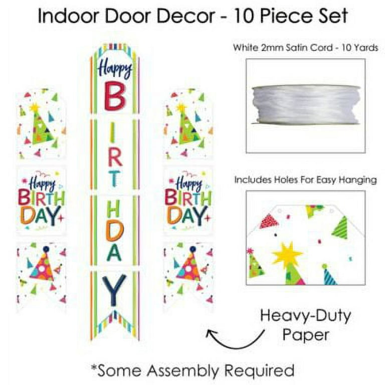 Happy Birthday Banner Kit - Happy Birthday Decorations Banners Multicolored  Set