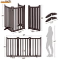 thumbnail image 3 of LIKAFU 36" Tall 3-Panel Wooden Foldable Dog Gate w/ 2 Support Feet, Freestanding Pet Barrier for Doorways, Stairs, Kitchen, Espresso 60"L, 3 of 9