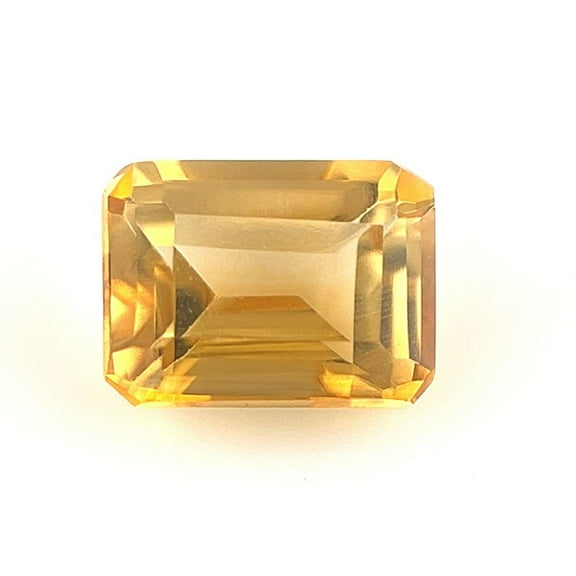 Certified Natural 1.5 Carat Yellow Citrine Emerald Shape Step Cut 8x6 mm Loose Gemstone November Birthstone