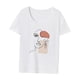 thumbnail image 3 of Camiseta para mujer Tops de verano Camiseta cómoda con cuello redondo para Holiday Street M, 3 of 7
