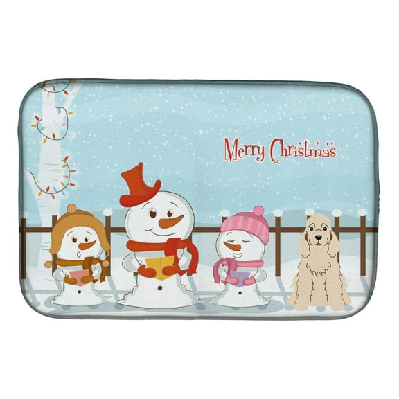 "Caroline's Treasures Merry Christmas Carolers Cocker Spaniel Buff Dish Drying Mat, 14"" x 21"""