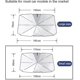 thumbnail image 2 of Car Sunshade Windshield Sun Shade, Titanium Silver Cloth Foldable Windshield Sun Shade Umbrella, 2 of 5