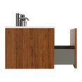 thumbnail image 6 of Seetaras 36''Wall-Mounted Bathroom Vanity with White Ceramic Sink Striped and Drawer Walnut Bathroom Vanity Modern Floating Bathroom Vanity No Drain And Faucet, 6 of 9