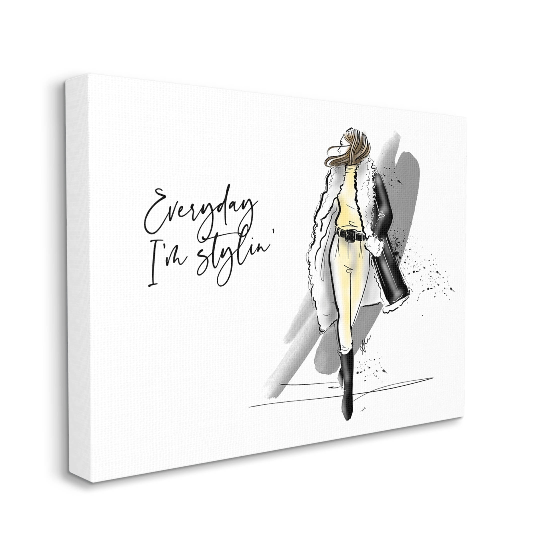 Stupell Industries Every Day I'm Stylin' Fashion Graphic Art Gallery Wrapped Canvas Print Wall Art, Design by Alison Petrie