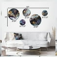 thumbnail image 4 of Designart "Captivating Liquid Ink Gold and Purple III" Abstract Marble Metal Wall Art Set of 5 Piece, 4 of 5