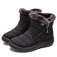 thumbnail image 1 of Botas de tacón de 11 cm impermeables al tobillo de piel gruesa y ligera de invierno para mujer, 1 of 1