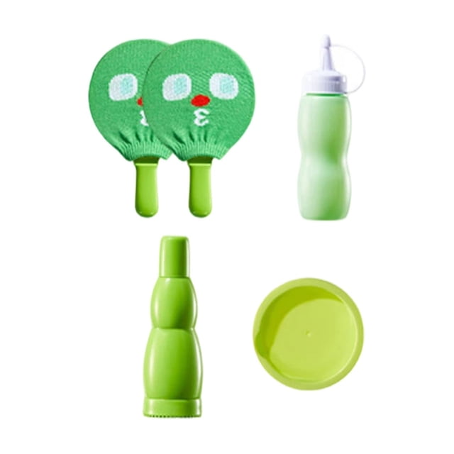 HTHLVMD Bubble Paddle Game Set, Interactive Bubble Play Set, Bubble Paddle Kit, Bubble Paddle Game Set, Interactive Bouncing Bubble Toy, Includes 2 Paddles, Bubble Solution, Wand & Container, Green
