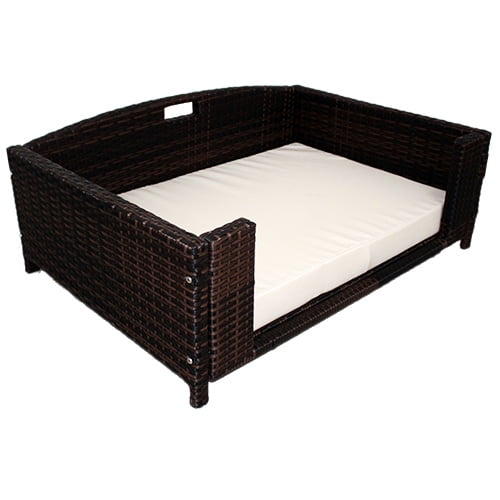 Iconic Pet Rectangular Elevated Rattan/ Wicker Pet Furniture for Dogs / Cats