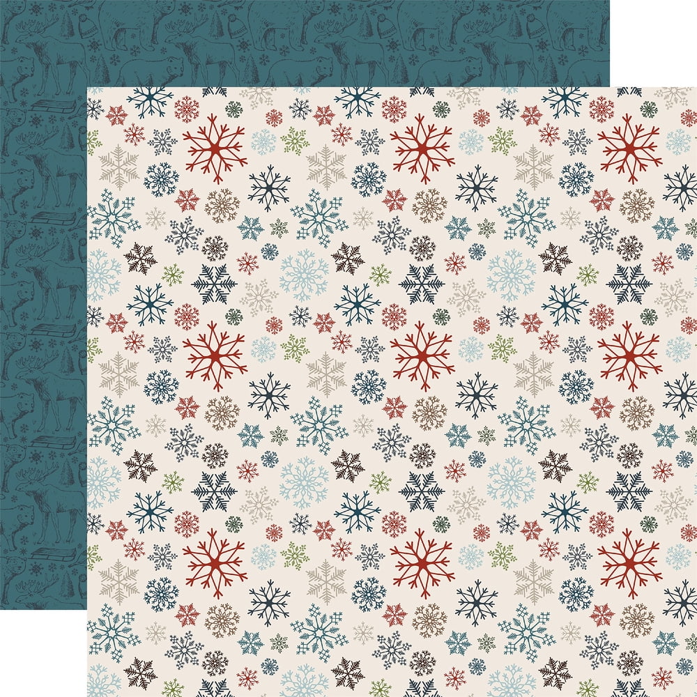 Let It Snow Double Sided Cardstock 12 X12 Whirling Snowflakes 