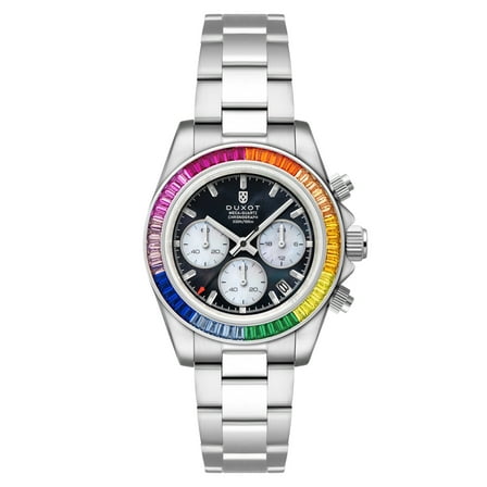 Duxot Accelero Rainbow Stainless Steel 40mm Meca-Quartz Wristwatch DX-2064-22