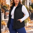 thumbnail image 6 of Plus Size Vest for Women Baeitkot Solid Color Zip Up Sleeveless Outerwear with Pockets Warm Casual Streetwear Black XXXXL, 6 of 8