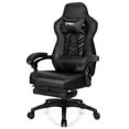 thumbnail image 1 of Gymax Office Computer Desk Chair Gaming Chair Adjustable Swivel w/Footrest Black, 1 of 10