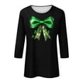 thumbnail image 5 of biudgviw Plus Size St Patrick's Day Shirts for Women Green Print Crewneck Graphic Tops Casual 3/4 Sleeve Tunic Blouse for Festival Party, 5 of 5