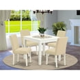 thumbnail image 2 of East West Furniture Oxford 5-piece Wood Dining Set with Fabric Seat in White, 2 of 6