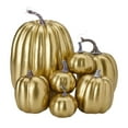 thumbnail image 1 of Lipstore 7Pcs Assorted Artificial Pumpkins Embellishment Photo Props Halloween Decoration Gold, 1 of 8