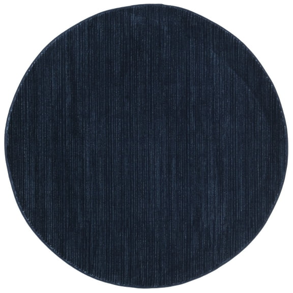 SAFAVIEH Vision Adrasteia Overdyed Solid Area Rug, 10' x 10' Round, Navy - Large - Modern Design, Navy, Non-Shedding & Easy Cleaning, Ideal for Living Room, Bedroom, Dining Space