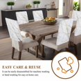 thumbnail image 4 of Gold White Marble Chair Covers Set of 4 Gold Lines Chair Back Covers Stretch Removable Washable Chairs Slipcovers Chair Protector for Dining Room Kitchen Party Decor, 4 of 5
