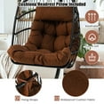 thumbnail image 6 of Gymax Swing Egg Chair Hanging Basket Chair w/Stand Waterproof Cover & Cushion Brown, 6 of 10