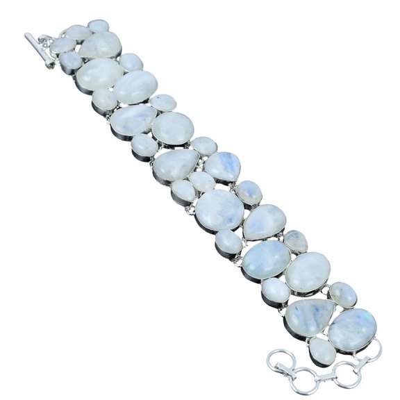 Rainbow Moonstone Bracelet 925 Sterling Silver | Handmade Elegant Gemstone Jewelry Gift for Women