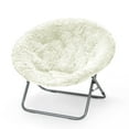 thumbnail image 4 of Urban Shop Mongolian Faux Fur Oversized Moon Chair, White, 4 of 5