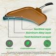 thumbnail image 5 of NutriChef Nonstick Kitchen Cookware Set Copper Non-Stick Coating Inside, Hard-Anodized Look Heat Resistant Lacquer Outside, Silicone Handle NCSQPA, 1 Griddle, 5 of 9