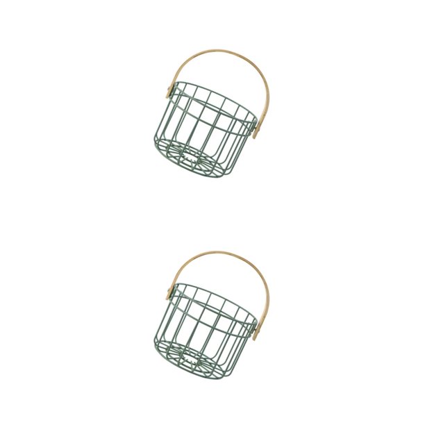 Wosthever Cesta de huevos de alambre de metal para recoger huevos de verde L Verde L 2Conjunto