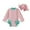 Z-08Pink, variant on Coerni Toddler Baby Girl Swimsuit Long Sleeve Rainbow Star Rash Guard Zipper Bathing Suit Swimwear Bikini Top Kids