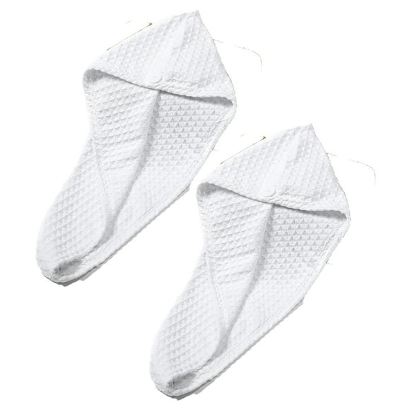 2 Pack Waffle Long Hair Bandana Wrap Terry Cloth Quick Absorb Dry For Women Wet Hair