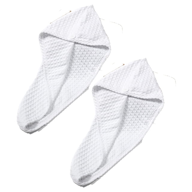 2 Pack Waffle Long Hair Bandana Wrap Terry Cloth Quick Absorb Dry For Women Wet Hair