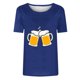 thumbnail image 3 of Tops Cortos para Mujeres, Oktoberfest Casual Impreso Cuello Redondo Manga Corta Camiseta Top Hecho de Poliéster para la Primavera Verano Uso Diario, Camisetas Casuales de Mujer, 3 of 4