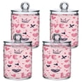 thumbnail image 2 of 2 Pack Hand-drawn Crowns and Love Hearts Qtip Holder Dispenser Clear Plastic Storage Apothecary Jars for Cotton Swabs Balls Pads Floss, 2 of 7