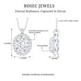 thumbnail image 6 of Rosec Jewels Oval Shape Cubic Zirconia Pendant Necklace with Halo for Women, 925 Sterling Silver, 6 of 7
