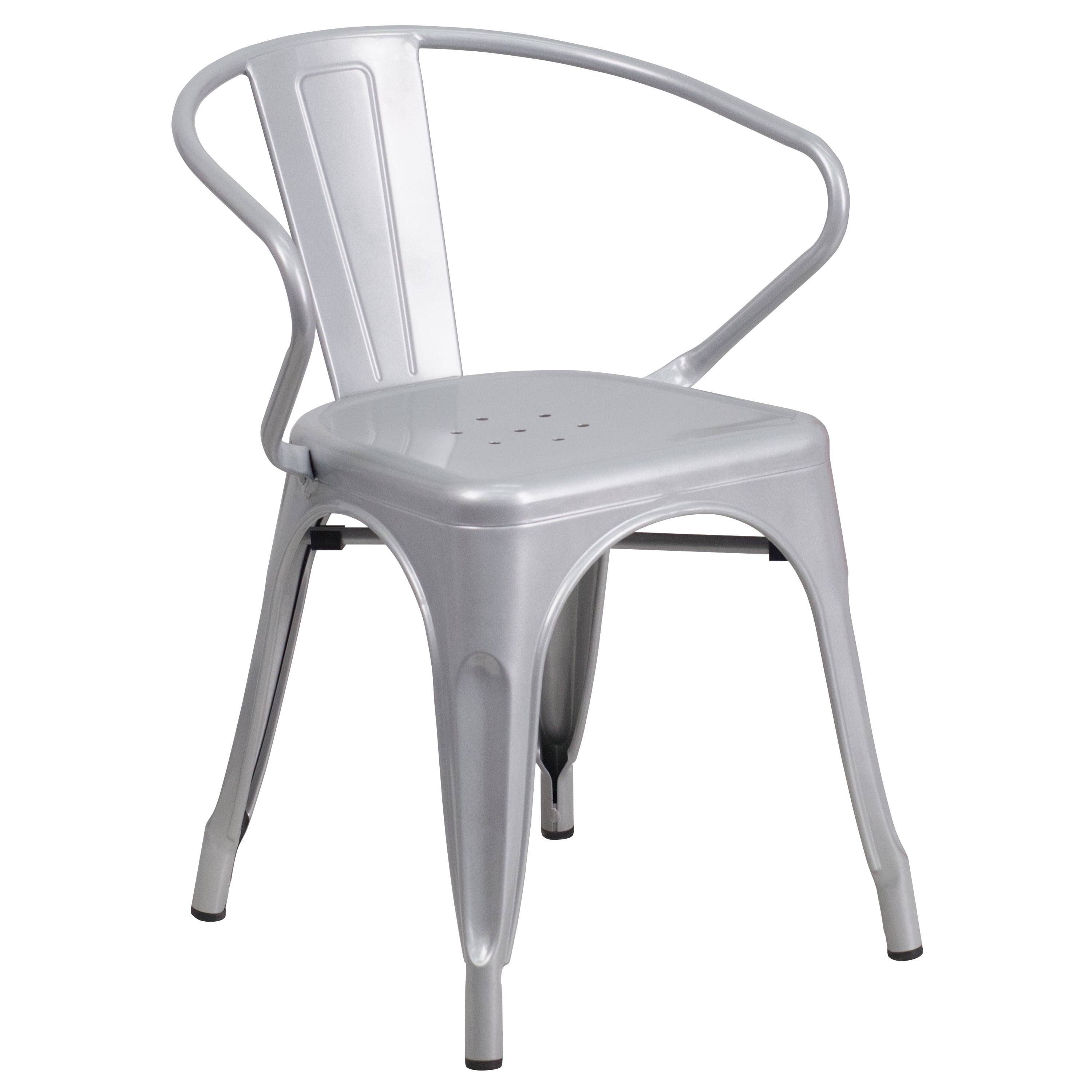 Flash Furniture Metal IndoorOutdoor Chair with Arms, Multiple Colors