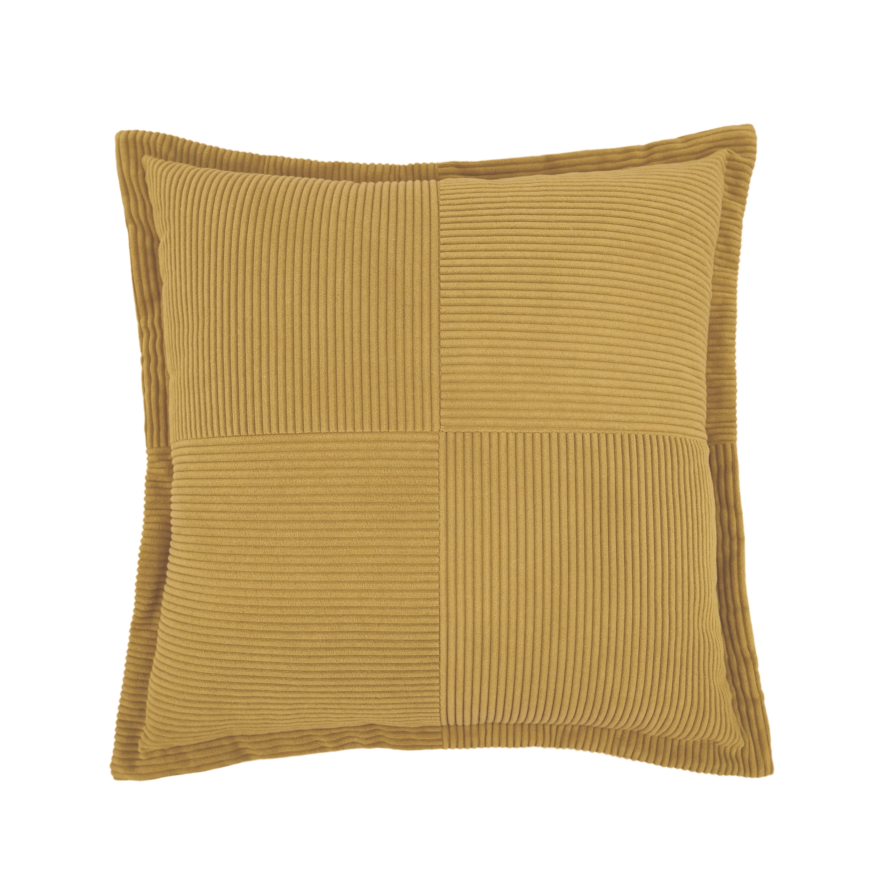 Mainstays Corduroy Velvet Throw Pillow Covers, 18" x 18", Gold, Covers Only, 2‑Pack