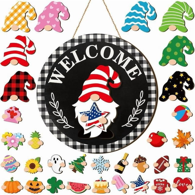 Interchangeable Wooden Decorations For Festivals Christmas And Halloween Wooden Decorations