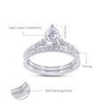 thumbnail image 3 of AFFY Bridal Ring Set For Women, 1.15 Carat Pear & Round Shape Lab Grown Diamond Teardrop Promise Wedding Ring Set In 14K White Gold Over Sterling Silver Jewelry Gifts For Her (1.15 Cttw)-5, 3 of 5
