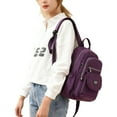 thumbnail image 3 of Spencer Backpack Purse for Womens, Waterproof Nylon Travel Backpack Rucksack Ladies Casual Shoulder Bags, Purple, 3 of 11