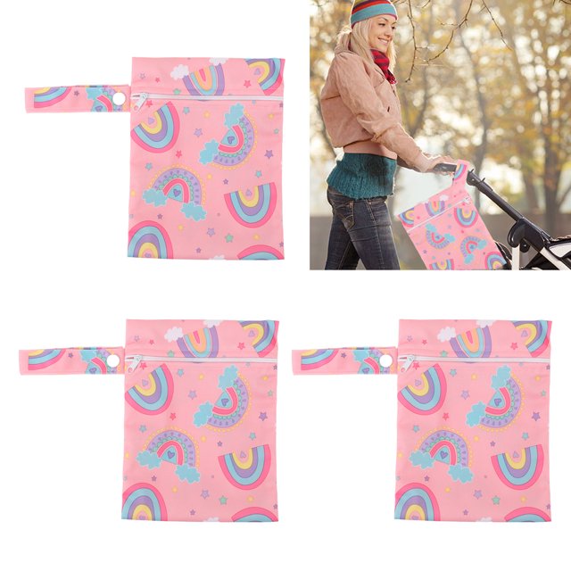 Bolsas Secas Mojadas Para Pañales De Tela, Bolsas Secas Húmedas Impresas De 3 Piezas Para Bolsa De Pañales Para Piscina De Playa De Viaje